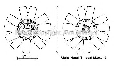 PRASCO VWC365 Fan, radiator